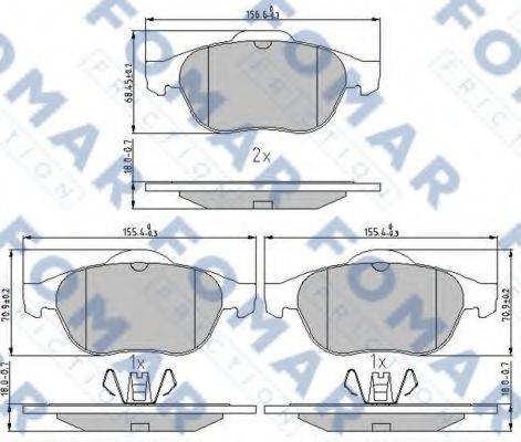 FOMAR FRICTION FO897081 Комплект гальмівних колодок, дискове гальмо