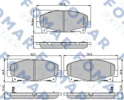 FOMAR FRICTION FO897481 Комплект гальмівних колодок, дискове гальмо