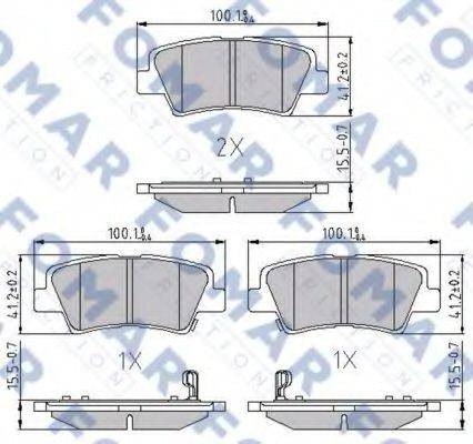 FOMAR FRICTION FO899281 Комплект гальмівних колодок, дискове гальмо