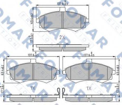 FOMAR FRICTION FO899581 Комплект гальмівних колодок, дискове гальмо