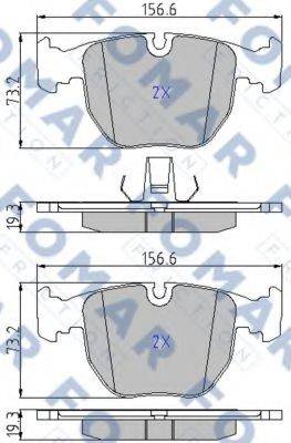 FOMAR FRICTION FO900081 Комплект гальмівних колодок, дискове гальмо