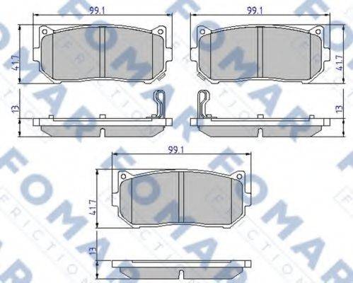 FOMAR FRICTION FO903481 Комплект гальмівних колодок, дискове гальмо