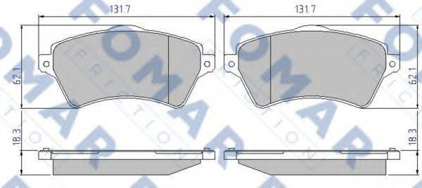 FOMAR FRICTION FO905881 Комплект гальмівних колодок, дискове гальмо