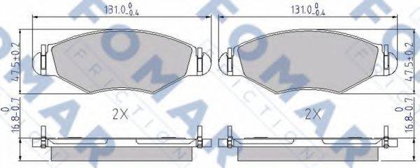 FOMAR FRICTION FO906881 Комплект гальмівних колодок, дискове гальмо