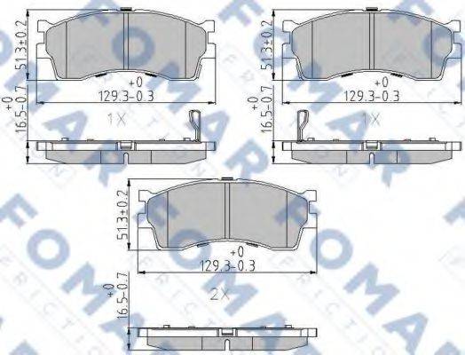 FOMAR FRICTION FO907081 Комплект гальмівних колодок, дискове гальмо