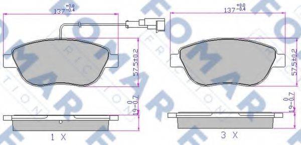 FOMAR FRICTION FO907681 Комплект гальмівних колодок, дискове гальмо