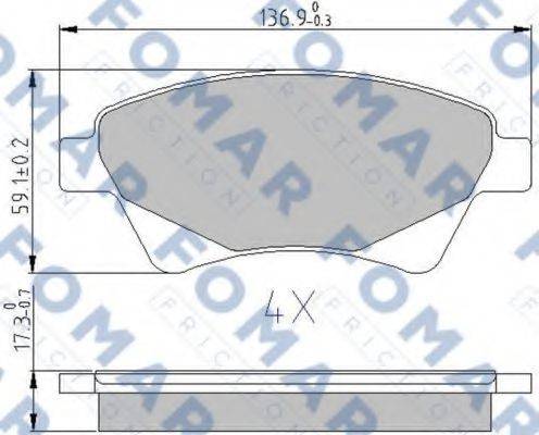 FOMAR FRICTION FO908281 Комплект гальмівних колодок, дискове гальмо