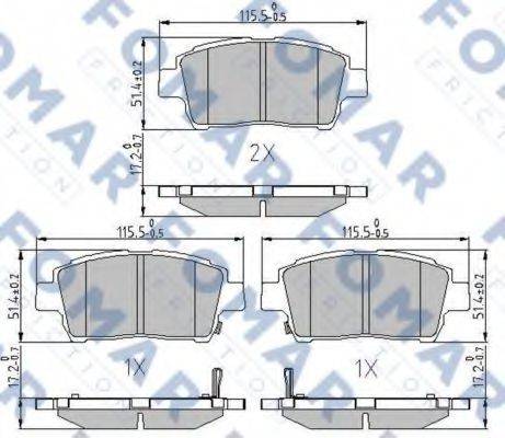 FOMAR FRICTION FO909381 Комплект гальмівних колодок, дискове гальмо