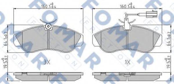 FOMAR FRICTION FO909681 Комплект гальмівних колодок, дискове гальмо