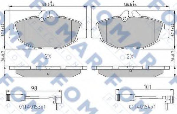 FOMAR FRICTION FO911081 Комплект гальмівних колодок, дискове гальмо