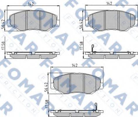 FOMAR FRICTION FO911681 Комплект гальмівних колодок, дискове гальмо