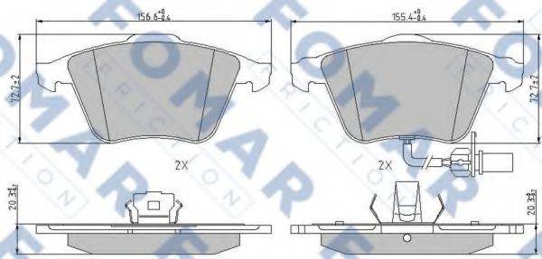 FOMAR FRICTION FO912281 Комплект гальмівних колодок, дискове гальмо