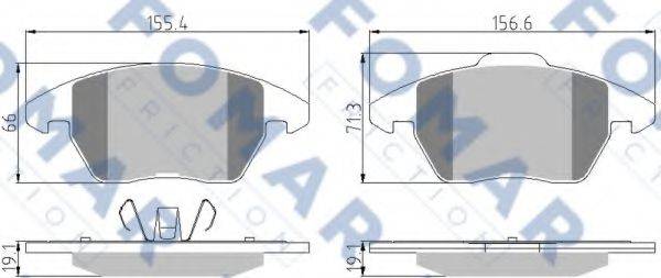 FOMAR FRICTION FO918781 Комплект гальмівних колодок, дискове гальмо