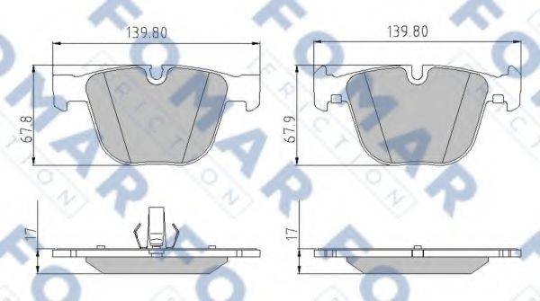 FOMAR FRICTION FO920881 Комплект гальмівних колодок, дискове гальмо