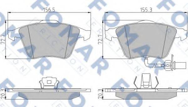 FOMAR FRICTION FO920981 Комплект гальмівних колодок, дискове гальмо