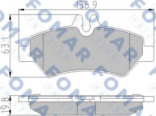 FOMAR FRICTION FO921381 Комплект гальмівних колодок, дискове гальмо