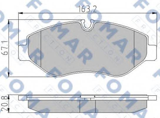 FOMAR FRICTION FO921581 Комплект гальмівних колодок, дискове гальмо