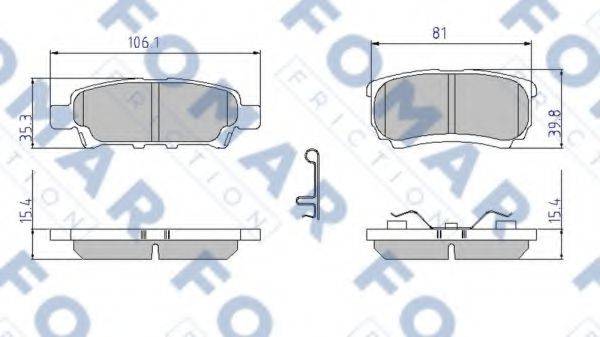 FOMAR FRICTION FO921781 Комплект гальмівних колодок, дискове гальмо