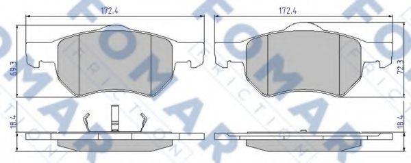 FOMAR FRICTION FO922781 Комплект гальмівних колодок, дискове гальмо