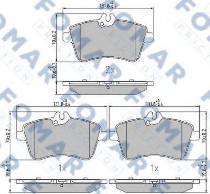 FOMAR FRICTION FO922981 Комплект гальмівних колодок, дискове гальмо