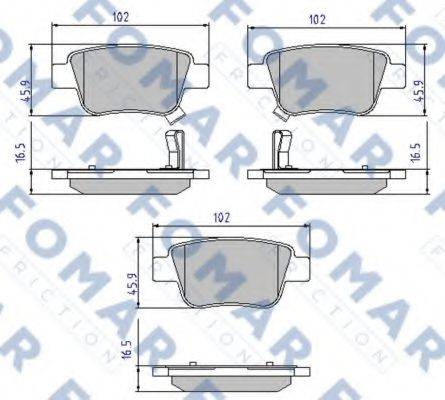 FOMAR FRICTION FO924181 Комплект гальмівних колодок, дискове гальмо