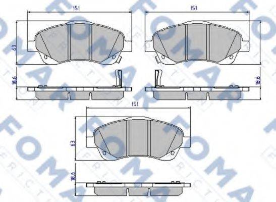 FOMAR FRICTION FO924281 Комплект гальмівних колодок, дискове гальмо