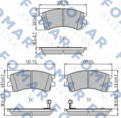 FOMAR FRICTION FO924981 Комплект гальмівних колодок, дискове гальмо