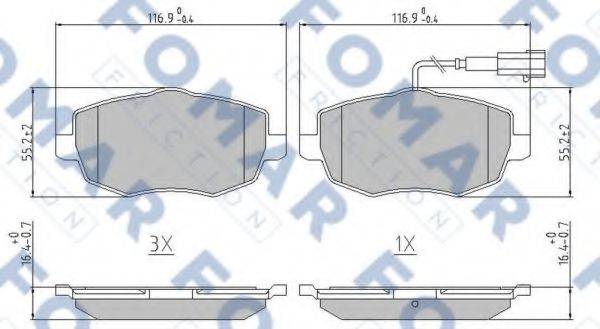 FOMAR FRICTION FO925681 Комплект гальмівних колодок, дискове гальмо