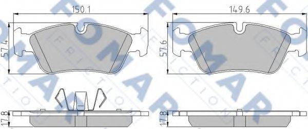 FOMAR FRICTION FO927581 Комплект гальмівних колодок, дискове гальмо