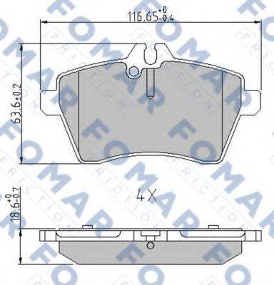 FOMAR FRICTION FO929681 Комплект гальмівних колодок, дискове гальмо