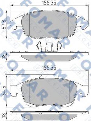 FOMAR FRICTION FO929981 Комплект гальмівних колодок, дискове гальмо