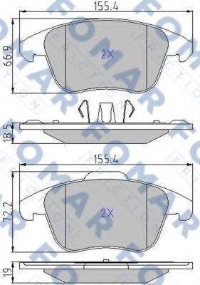 FOMAR FRICTION FO930481 Комплект гальмівних колодок, дискове гальмо