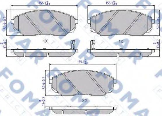 FOMAR FRICTION FO931881 Комплект гальмівних колодок, дискове гальмо