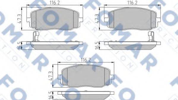 FOMAR FRICTION FO932281 Комплект гальмівних колодок, дискове гальмо