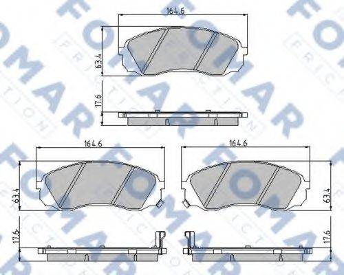 FOMAR FRICTION FO933381 Комплект гальмівних колодок, дискове гальмо