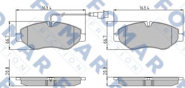 FOMAR FRICTION FO934281 Комплект гальмівних колодок, дискове гальмо