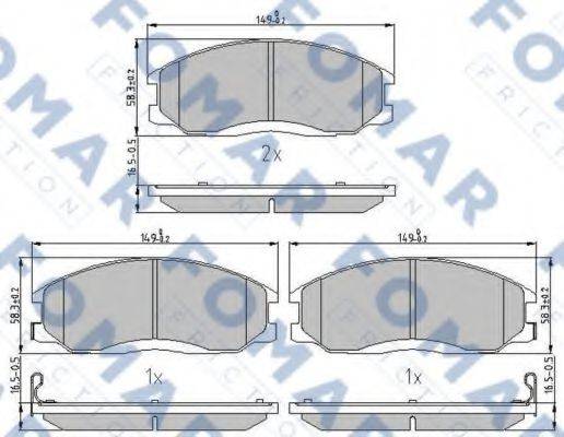 FOMAR FRICTION FO934581 Комплект гальмівних колодок, дискове гальмо