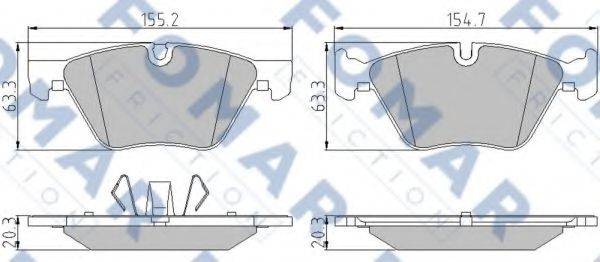 FOMAR FRICTION FO934781 Комплект гальмівних колодок, дискове гальмо