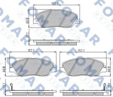 FOMAR FRICTION FO935381 Комплект гальмівних колодок, дискове гальмо