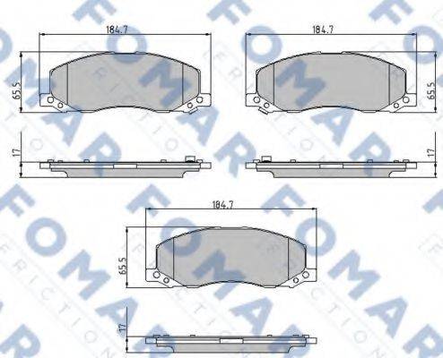 FOMAR FRICTION FO936281 Комплект гальмівних колодок, дискове гальмо