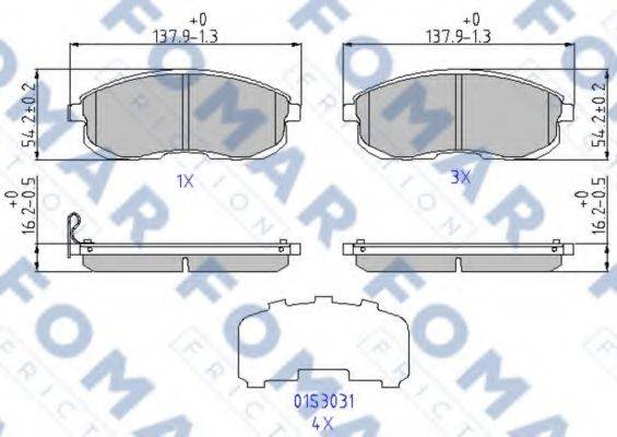 FOMAR FRICTION FO969381 Комплект гальмівних колодок, дискове гальмо