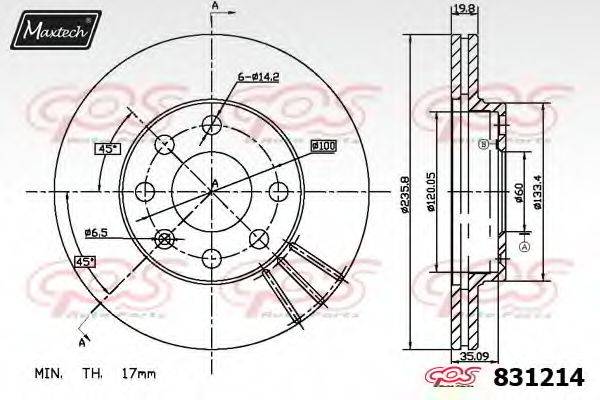 MAXTECH 8312140000 гальмівний диск