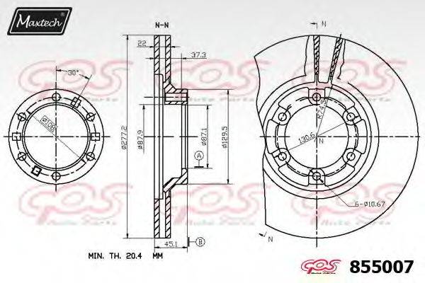 MAXTECH 8550070000 гальмівний диск