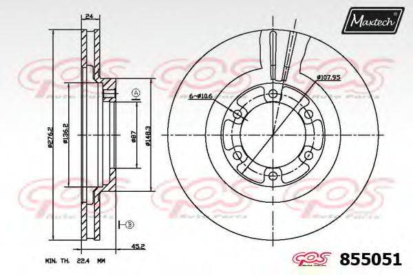 MAXTECH 8550510000 гальмівний диск