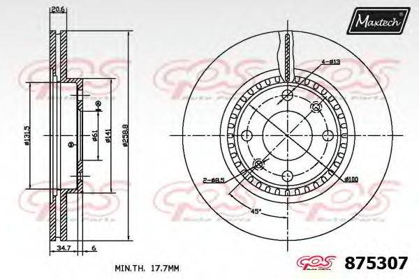 MAXTECH 8753070000 гальмівний диск