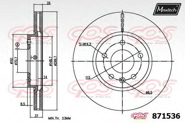 MAXTECH 8715360000 гальмівний диск