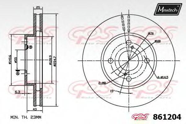 MAXTECH 8612040000 гальмівний диск