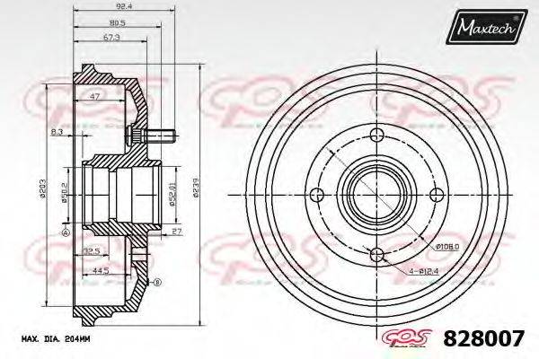 MAXTECH 8280070000 Гальмівний барабан