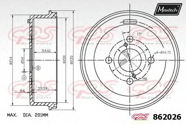 MAXTECH 8620260000 Гальмівний барабан