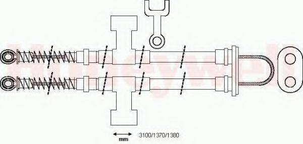 BENDIX 431356B Трос, стоянкова гальмівна система